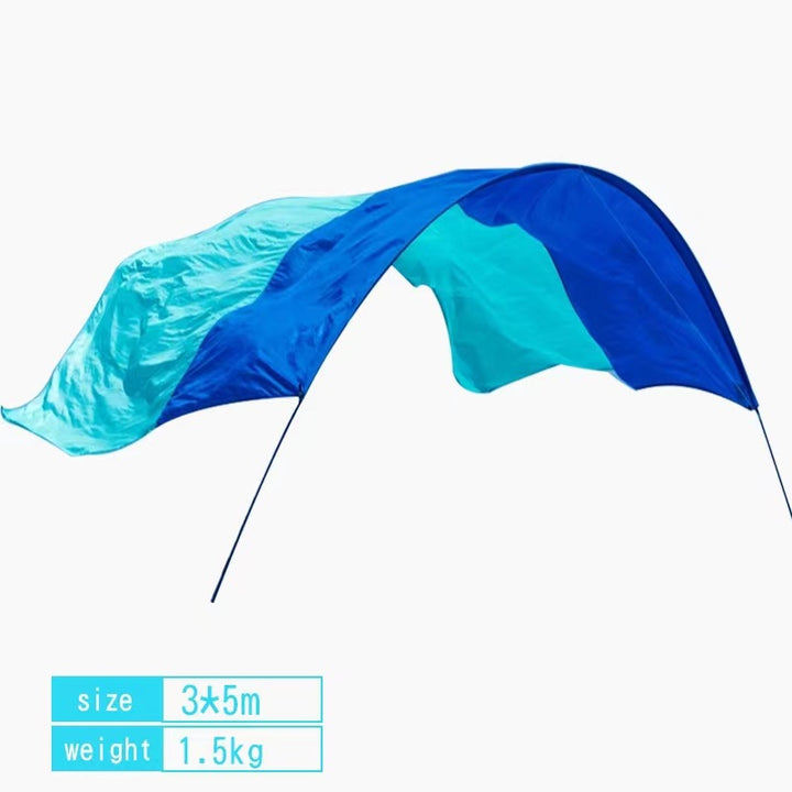 Wind-Resistant Beach Shade Tent 150 sq ft oversized canopy with sand anchors 4 lb ultralightweight UPF 50+ sun protection tent