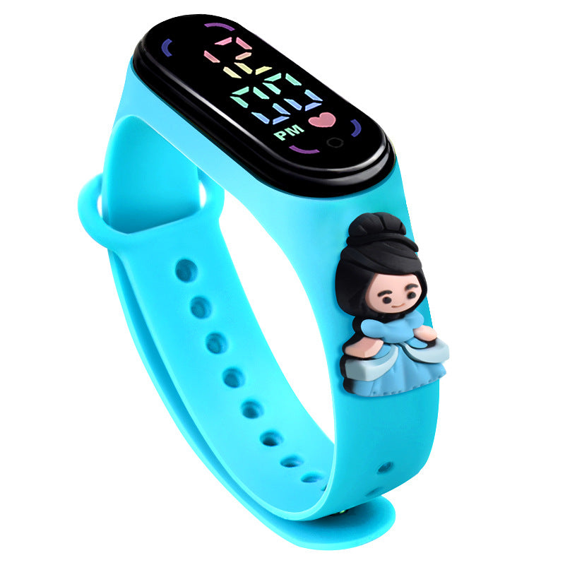 Cartoon Anime Princess LED Doll Sports Watch for Kids