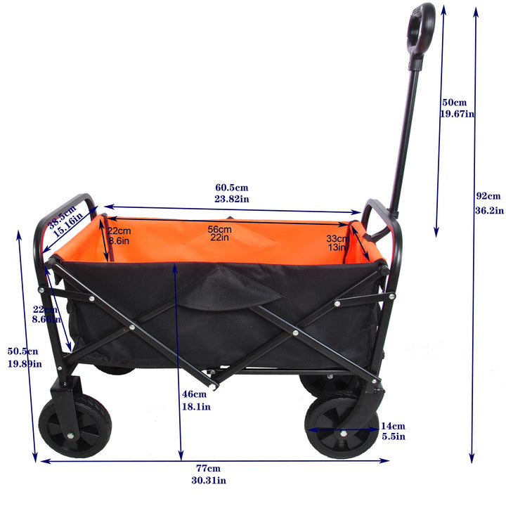 Folding Beach Utility Wagon Cart — 150 lb Capacity