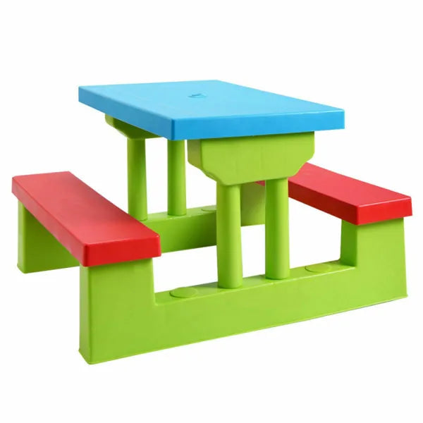 Kids Outdoor Picnic Table Set with UV Umbrella | Lightweight &amp; Portable