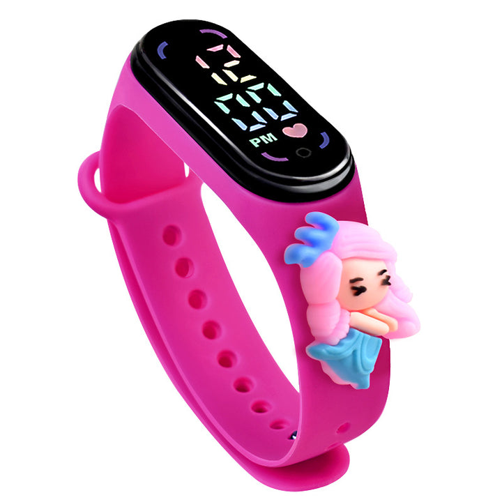 Cartoon Anime Princess LED Doll Sports Watch for Kids