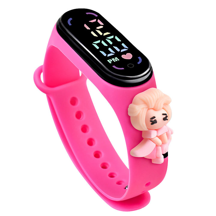 Cartoon Anime Princess LED Doll Sports Watch for Kids