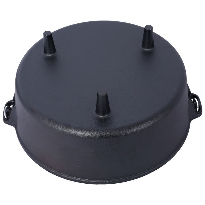 Pre-Seasoned Cast Iron Dutch Oven for Camping, Fireplace Cooking, BBQ &amp; Baking, with Lid &amp; Leg Base