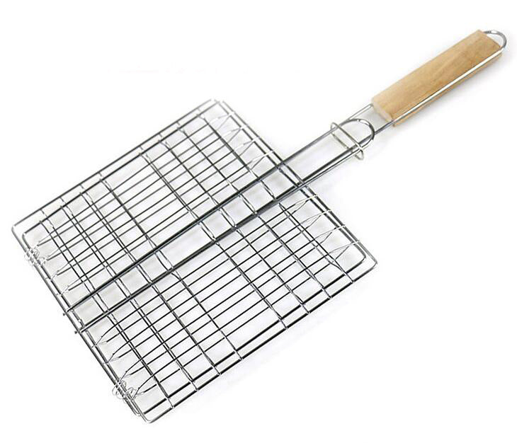 Stainless Steel Barbecue Clip with Wooden Handle
