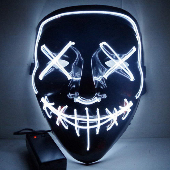 Black V Halloween Scary Glow Mask for Parties