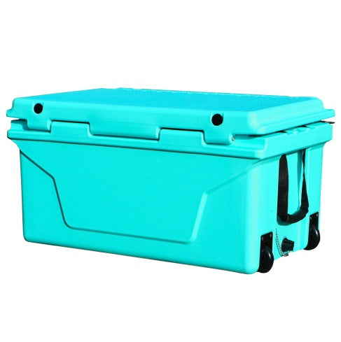 65 Quart Hard Cooler - Blue, Heavy Duty Ice Chest for Fishing and Camping