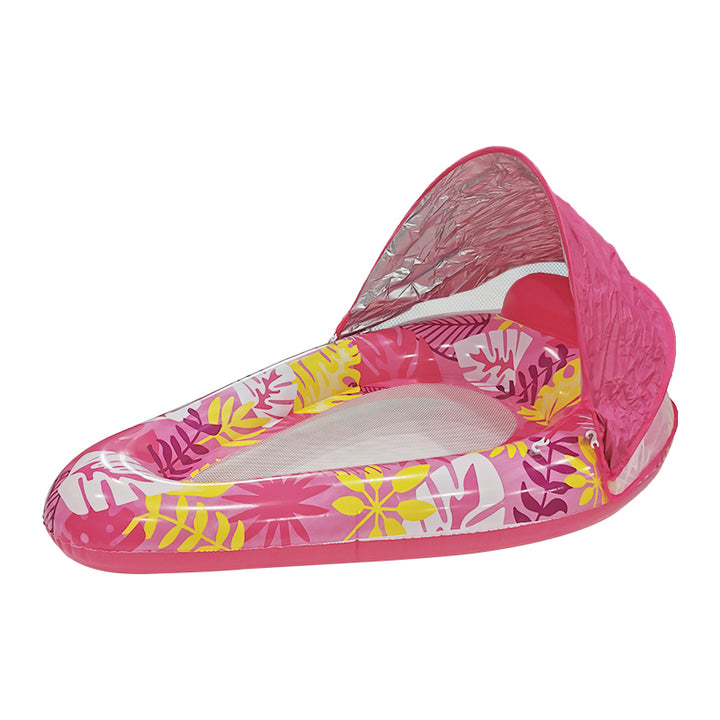 Pool Float with Cup Holder &amp; Sunshade | Thick Large Float with Air Pump