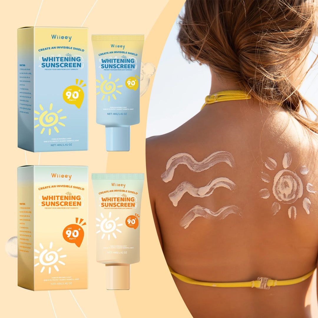 Wiieey Whitening Sunscreen Cream | SPF Moisturizing Sun Protection with Collagen &amp; Panthenol