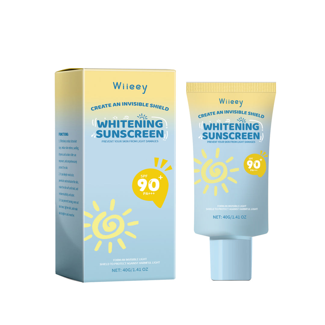 Wiieey Whitening Sunscreen Cream | SPF Moisturizing Sun Protection with Collagen &amp; Panthenol