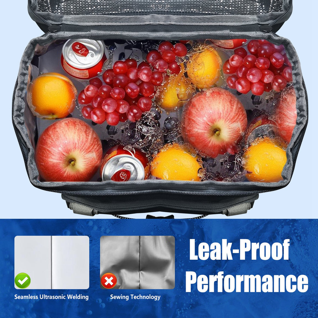 Grey-Black Backpack Leakproof Insulated Cooler