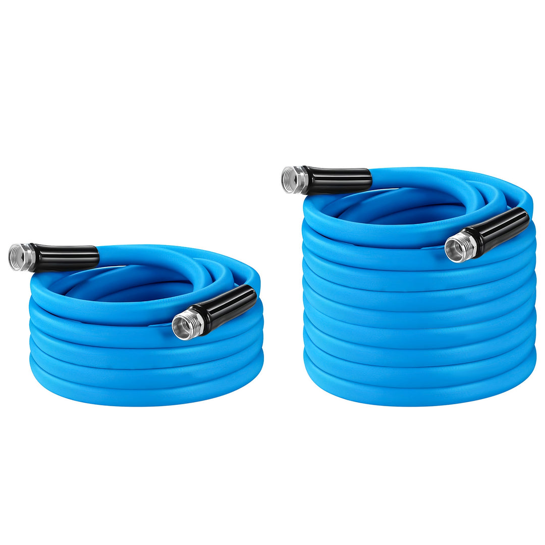 25FT-50FT Options -- 1Pc Non-Expanding Flexible Garden Hose Heavy Duty PVC Water Hose Leak-Resistant Kink-Free All-weather Burst 500PSI