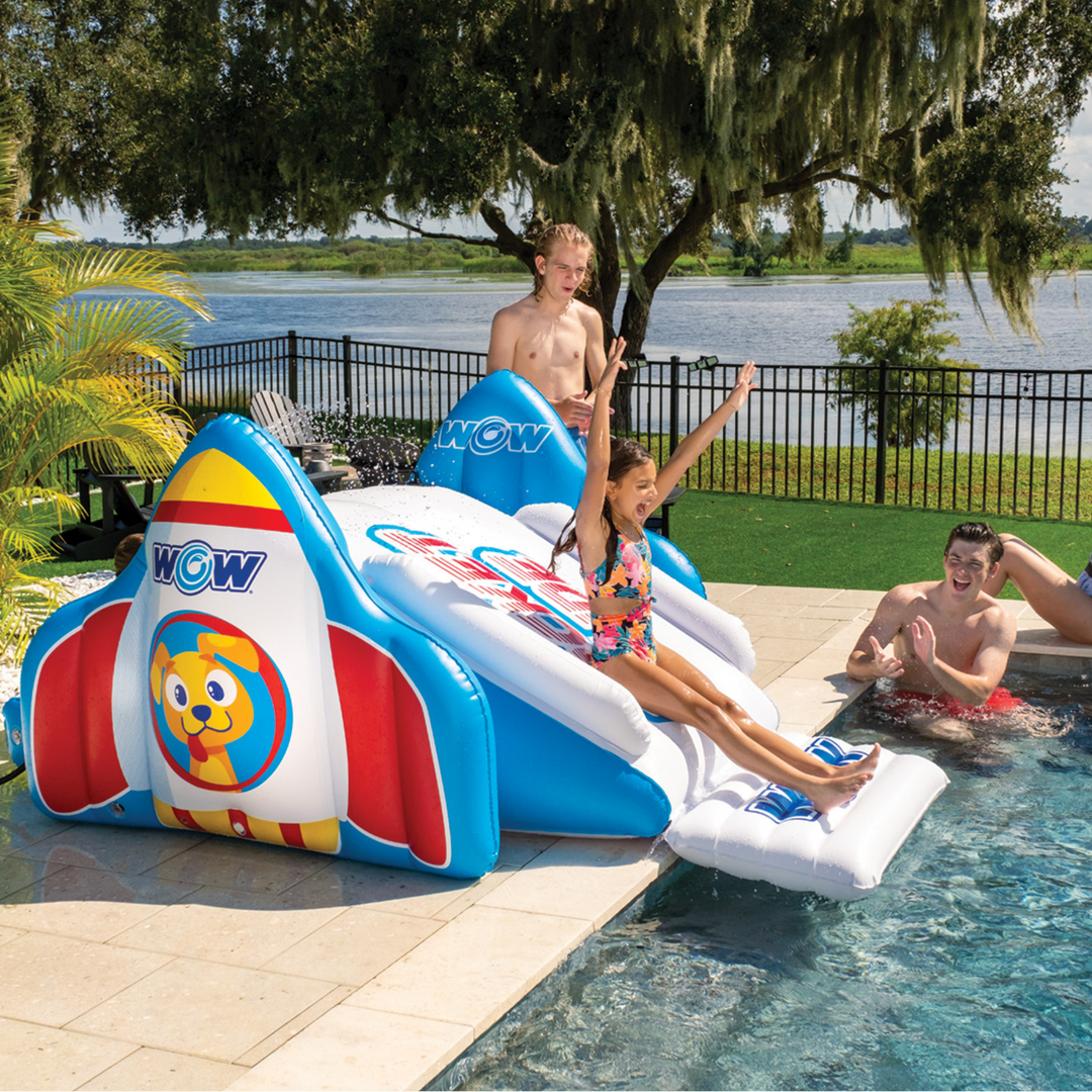 WOW Watersports Rocket Pool Slide with Built-In Sprinklers-0