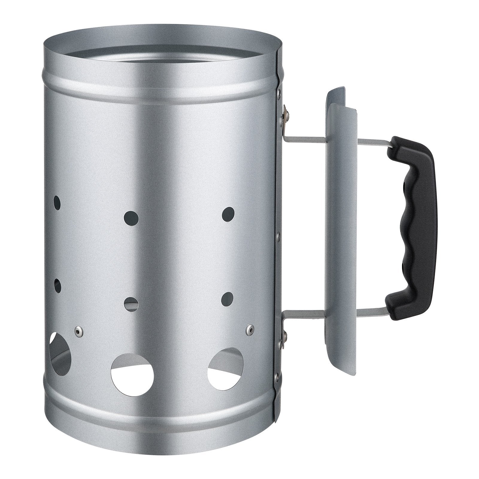 Charcoal Chimney Starter Heavy Duty Steel 4 Lbs Capacity BBQ Grill Fireplace