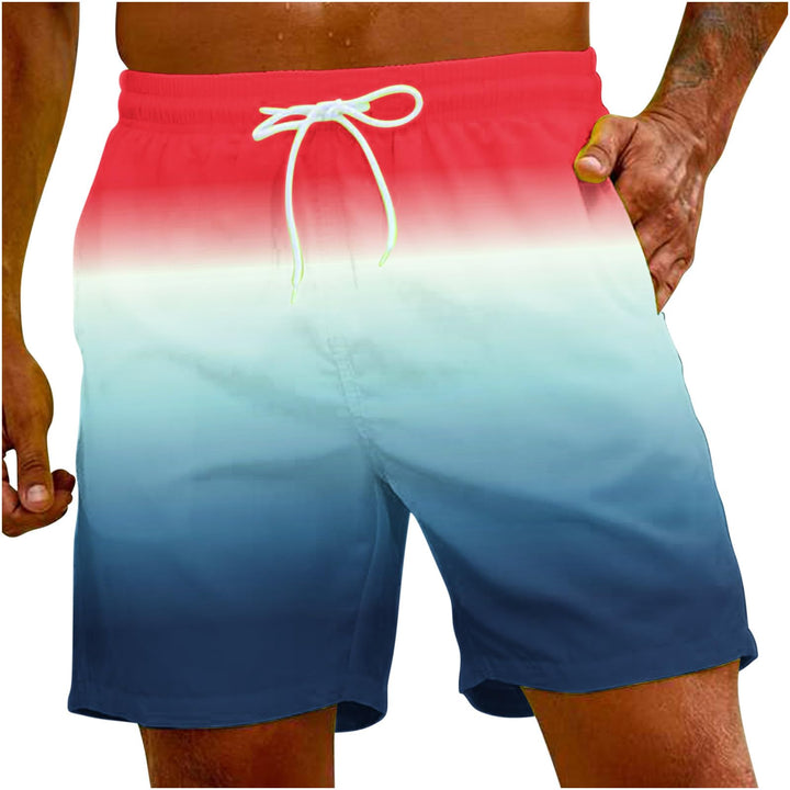 Baby Deals of The Day Mens Hawaiian Shorts Sunset Tie Dye Printed Swim Trunks Fast Dry Beach Boardshorts Flex Summer Shorts with Pockets