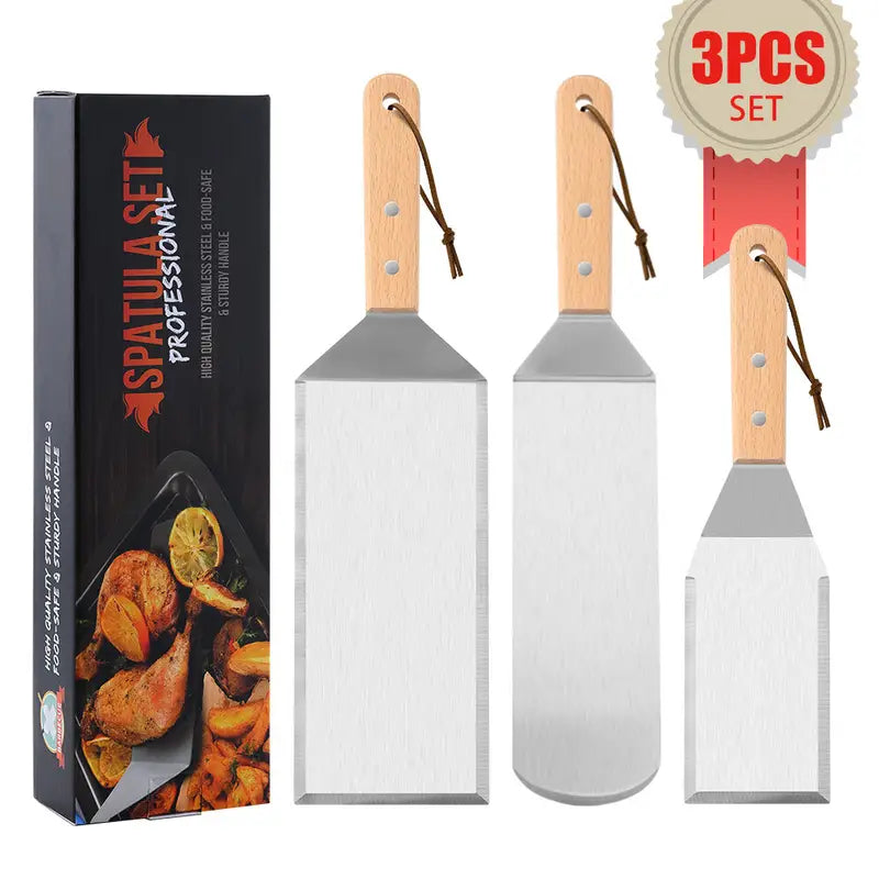 3-Piece Stainless Steel Barbecue Tool Set