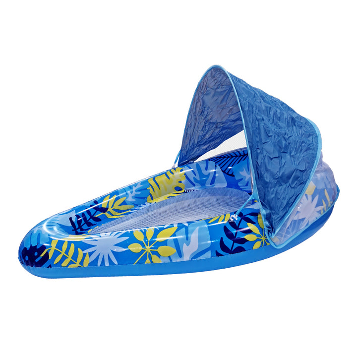 Pool Float with Cup Holder &amp; Sunshade | Thick Large Float with Air Pump