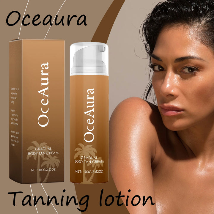 Oceaura Body Tanning Lotion Lasting Hydrating Summer Outdoor Sunless Bronzer Wheated Skin Non-greasy Smoothing Tanning Cream