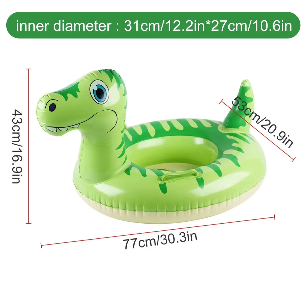 1PC Inflatable Dinosaur Swim Float, Water Party Supplies, Summer Swim Waist Float, Cartoon Realistic Dinosaur Swim Ring