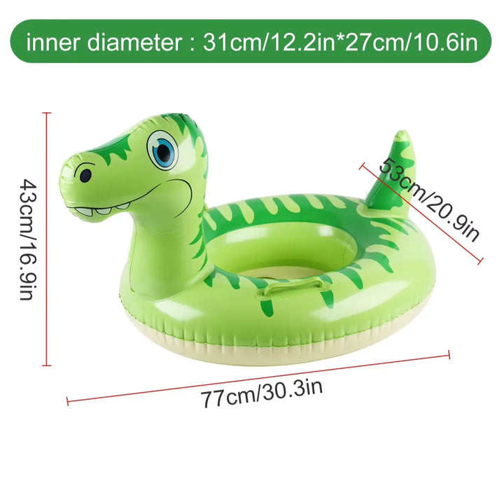 1PC Inflatable Dinosaur Swim Float, Water Party Supplies, Summer Swim Waist Float, Cartoon Realistic Dinosaur Swim Ring