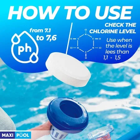 3 inch 50 Pounds Chlorine Tablets , Stabilized Chlorine Tablets for Hot Tubs, Swimming Pools and Spas - Slow Dissolving