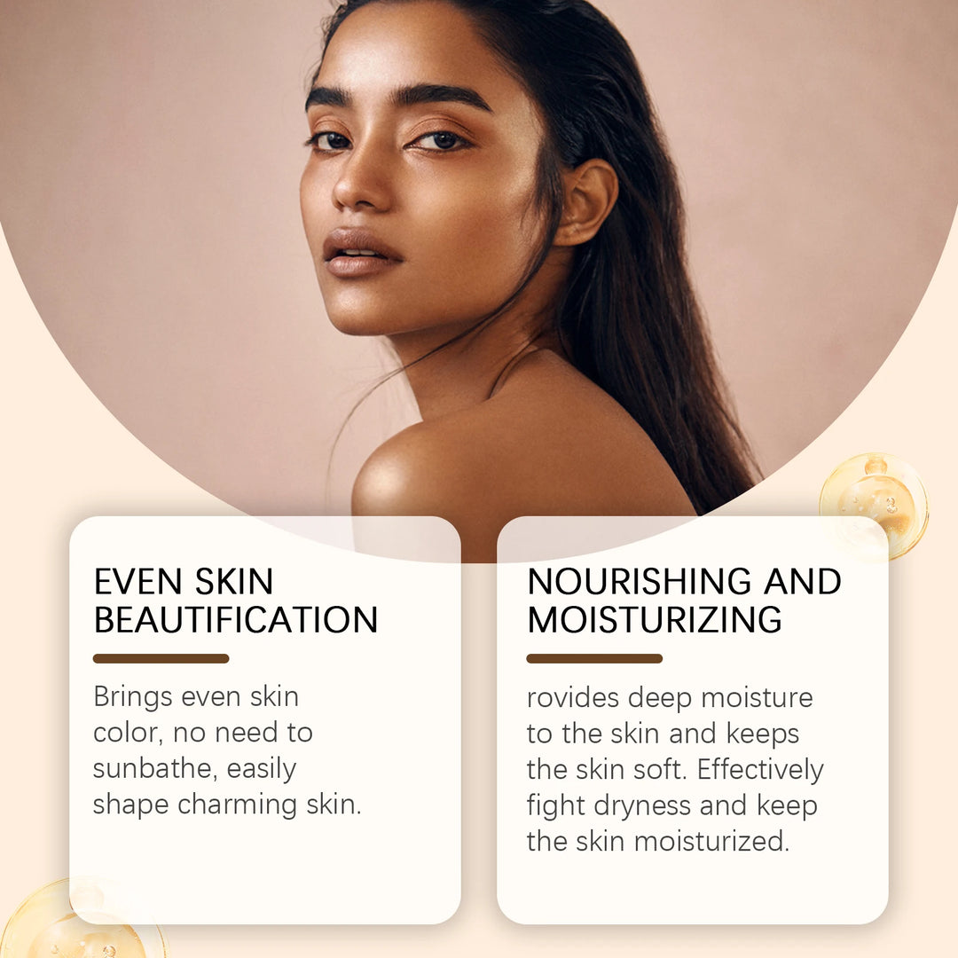 Oceaura Body Tanning Lotion Lasting Hydrating Summer Outdoor Sunless Bronzer Wheated Skin Non-greasy Smoothing Tanning Cream