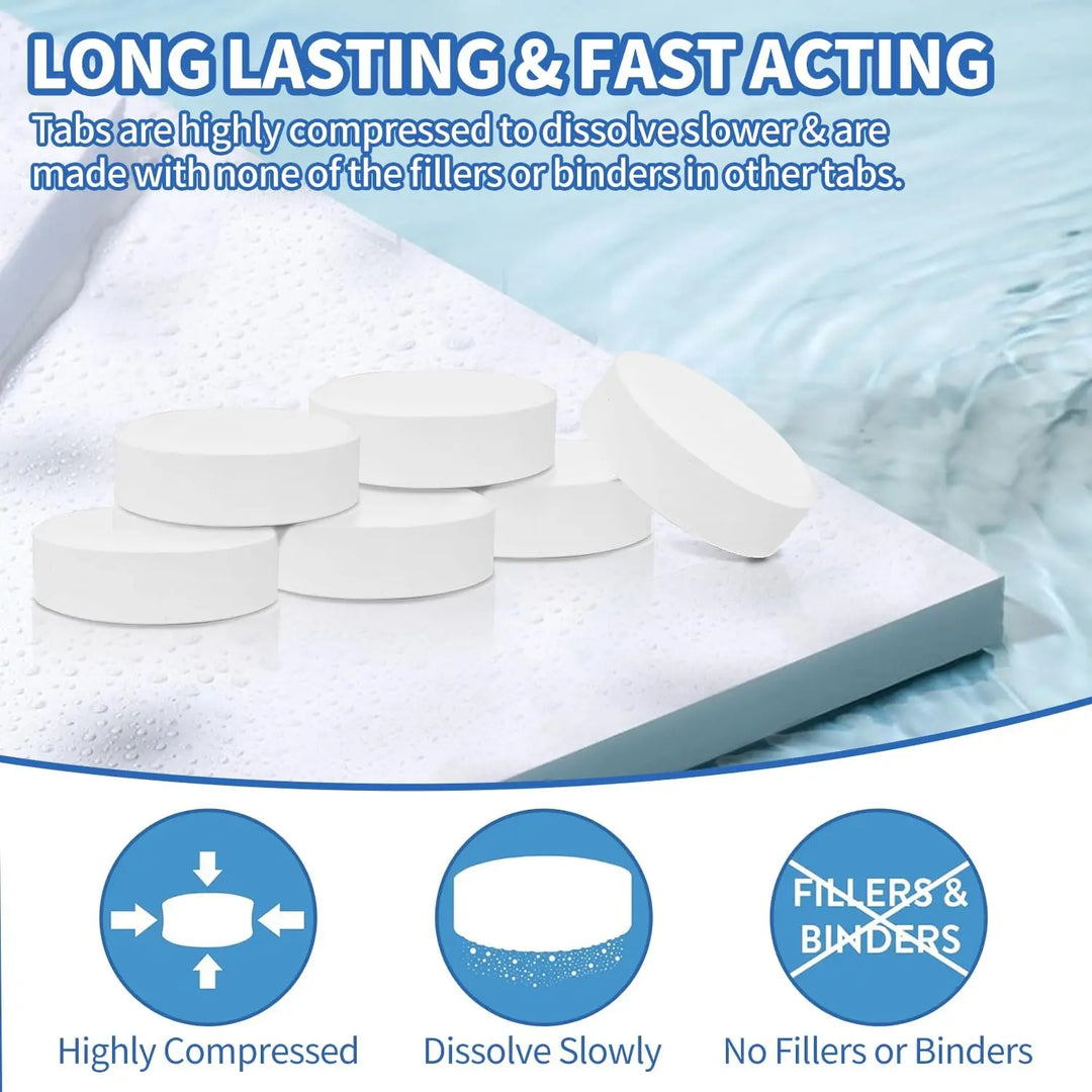 3 inch 50 Pounds Chlorine Tablets , Stabilized Chlorine Tablets for Hot Tubs, Swimming Pools and Spas - Slow Dissolving