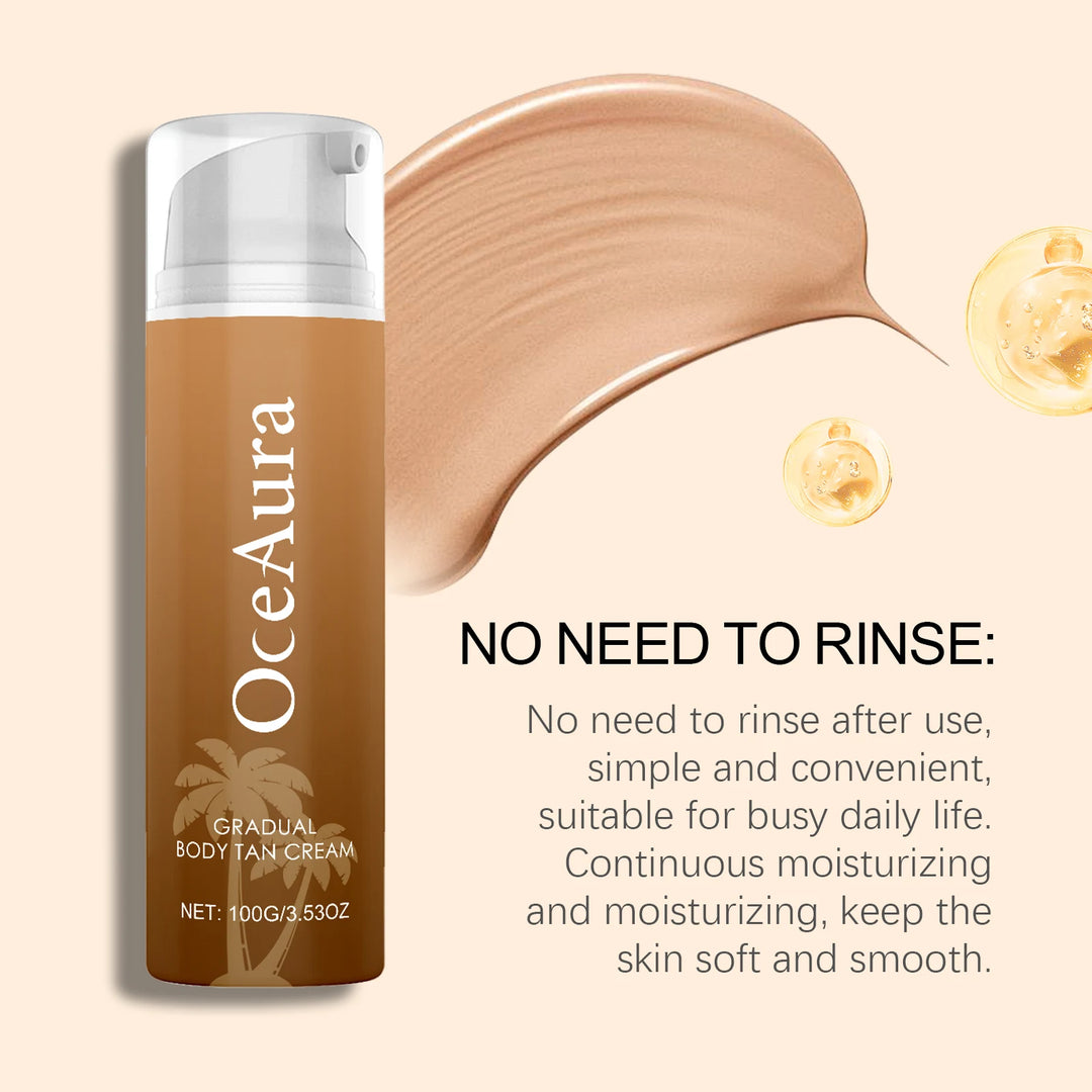 Oceaura Body Tanning Lotion Lasting Hydrating Summer Outdoor Sunless Bronzer Wheated Skin Non-greasy Smoothing Tanning Cream