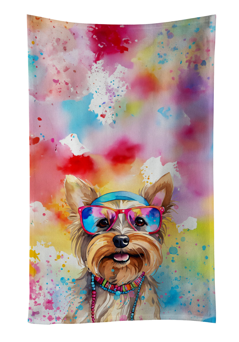 Yorkshire Terrier Hippie Dawg Kitchen Towel-0