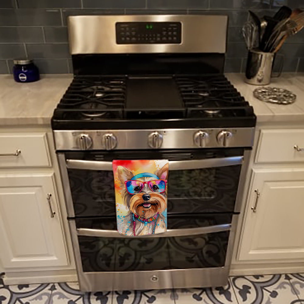 Yorkshire Terrier Hippie Dawg Kitchen Towel-2