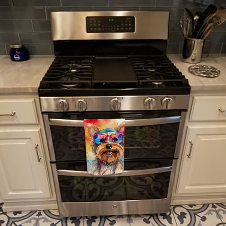 Yorkshire Terrier Hippie Dawg Kitchen Towel-2