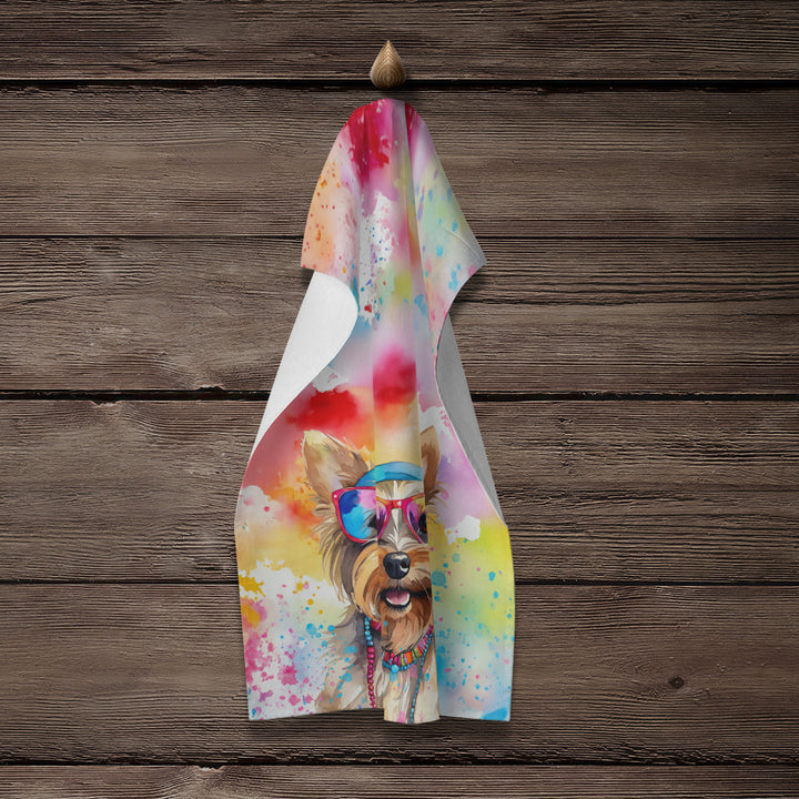 Yorkshire Terrier Hippie Dawg Kitchen Towel-3
