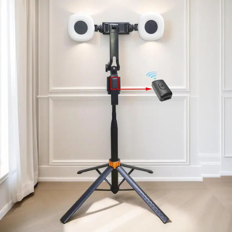 360° Rotatable Selfie Stick Tripod – Smart Face Tracking with Dual Fill Lights &amp; Bluetooth Remote