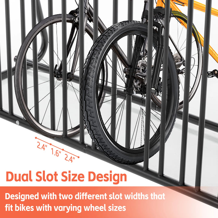 10-Bike Heavy-Duty Outdoor Bike Rack - Double-Sided Steel Storage Stand for Garages, Yards &amp; Shops - Easy Assembly