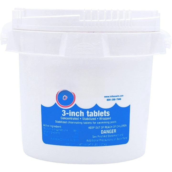 Stabilized Chlorine Tablets for Swimming Pool Sanitation Slow Dissolving Tri Chlor 5lbs 90 Percent Available Chlorine