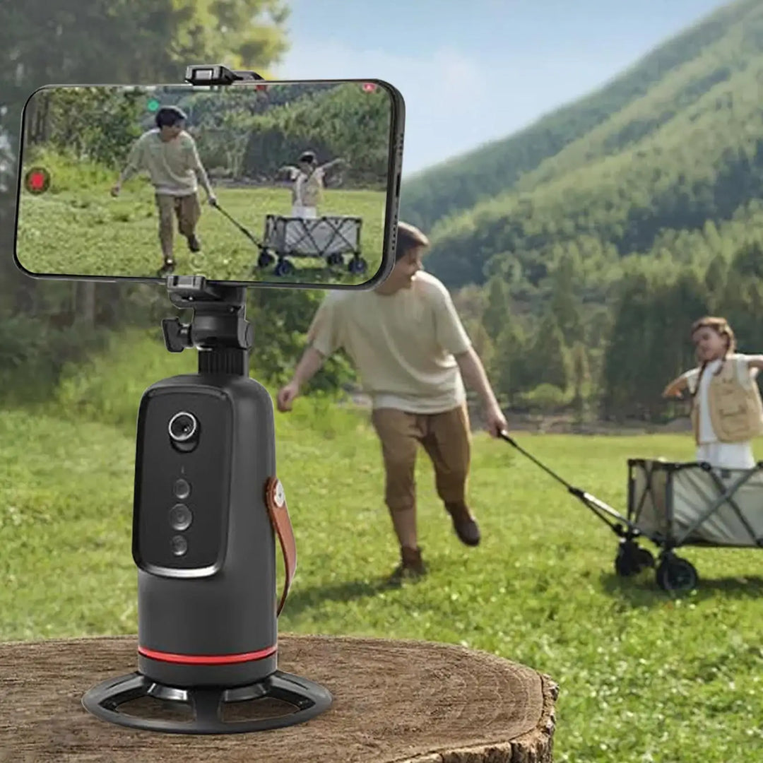 360° Auto Face Tracking Tripod – Hands-Free Phone Holder for Live Streaming &amp; Video Recording