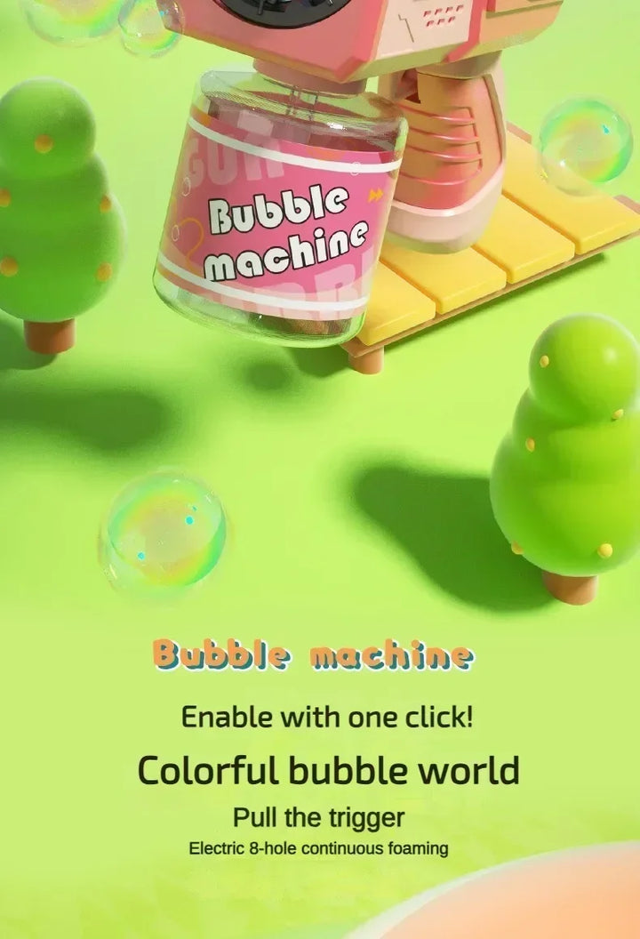 Machine Bubble Gun Summer Beach Bathing Outdoor Games Children Fantasy Kids Toys Gift Bubble Toy Space Electric Automatic Bubbl