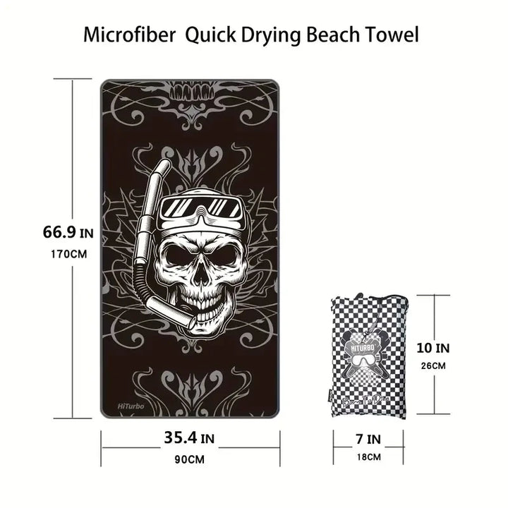 HiTurbo Microfiber Marine Animal Beach Towel Absorbent Quick dry Soft Yoga Swimming Resort Mountain climbing towel