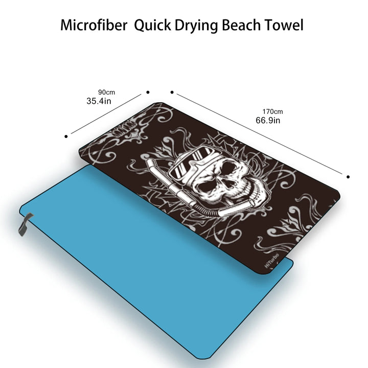 HiTurbo Microfiber Marine Animal Beach Towel Absorbent Quick dry Soft Yoga Swimming Resort Mountain climbing towel