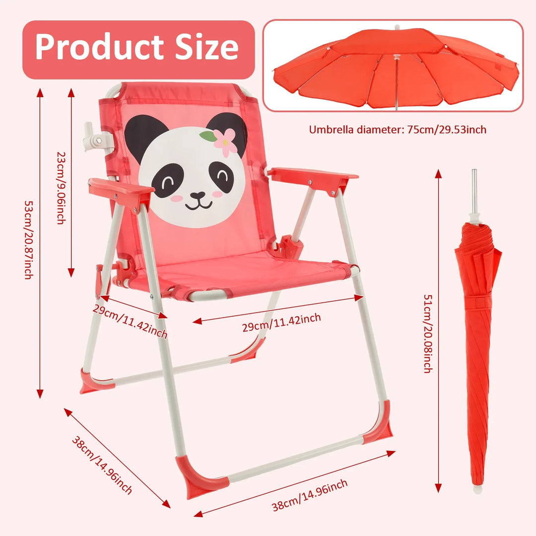 Folding Beach Chair with Sun Umbrella | Lightweight Portable Outdoor Chair