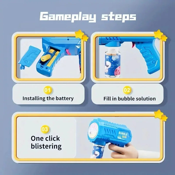 Rocket Bubble Gun – 10-Hole Automatic Bubble Blower for Kids