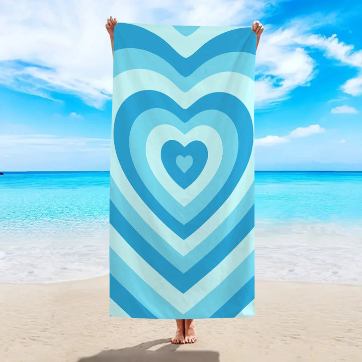 Heart Print Couples Beach Towel – Single or 2-Pack