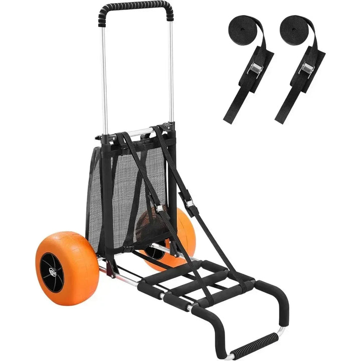 Folding Beach Cart, 12" Sand Wheels, 165 LBS Capacity