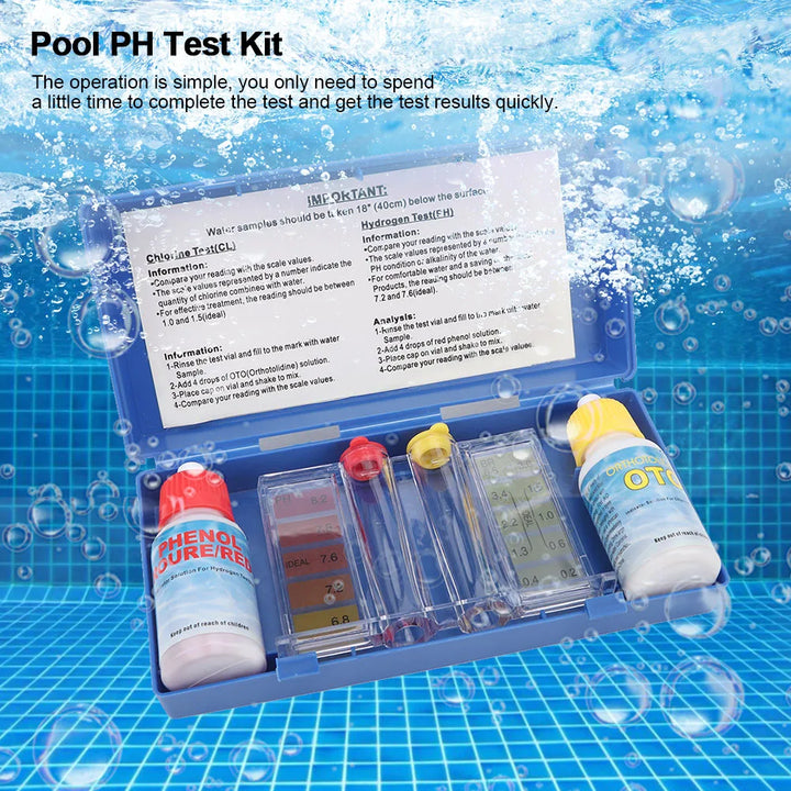 Pool Water Test Kit | pH &amp; Chlorine Testing Kit for Swimming Pools