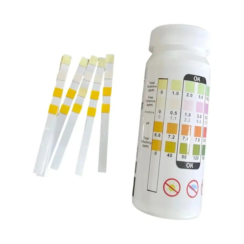 4-in-1 Pool Water Test Strips | Chlorine, pH, Alkalinity &amp; Hardness | 50 Strips