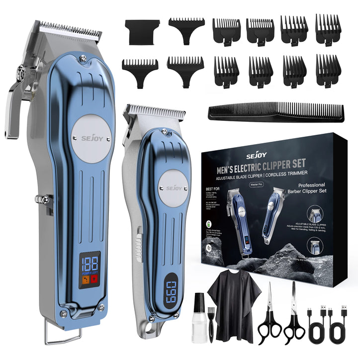 Sejoy Professional Combo Kits Hair Clipper Electric Hair Trimmer Set For Men Rechargeable Cordless Haircut Machine for Barber