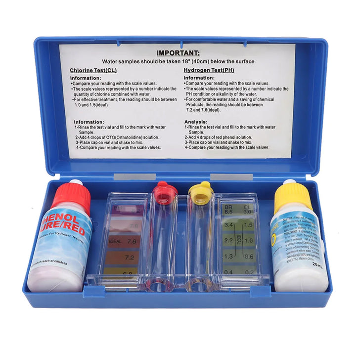 Pool Water Test Kit | pH &amp; Chlorine Testing Kit for Swimming Pools