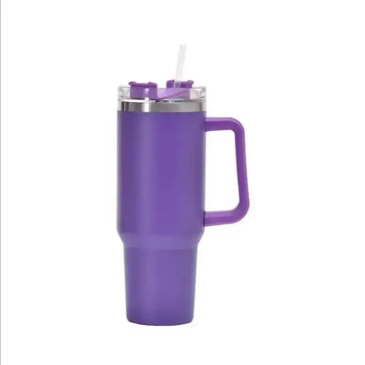 40oz Insulated Tumbler with Handle &amp; Straw, 1200ML Travel Coffee Cup-7