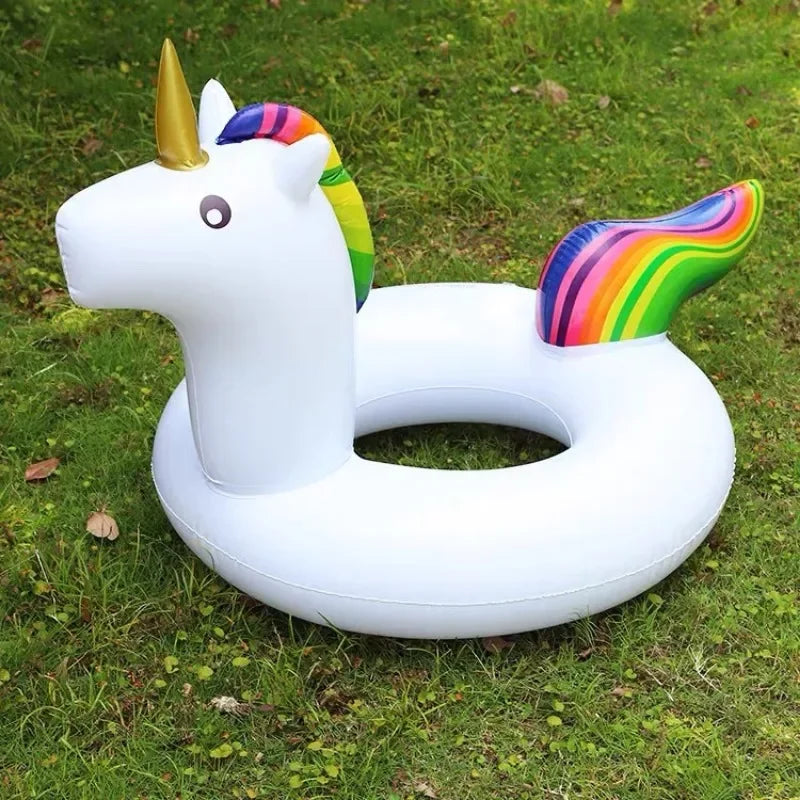 Large Unicorn Inflatable Pool Float – Thickened PVC Swimming Ring for Kids &amp; Adults