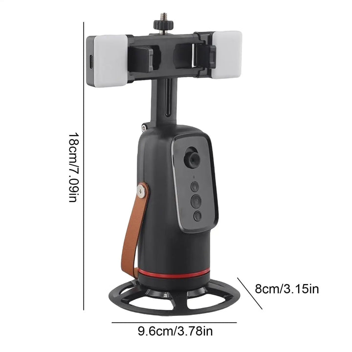360° Auto Face Tracking Tripod – Hands-Free Phone Holder for Live Streaming &amp; Video Recording