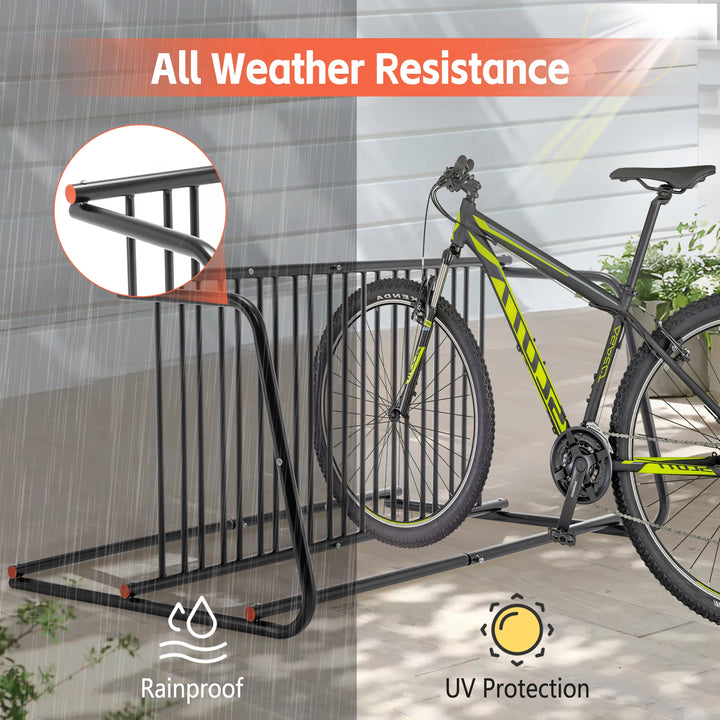 10-Bike Heavy-Duty Outdoor Bike Rack - Double-Sided Steel Storage Stand for Garages, Yards &amp; Shops - Easy Assembly